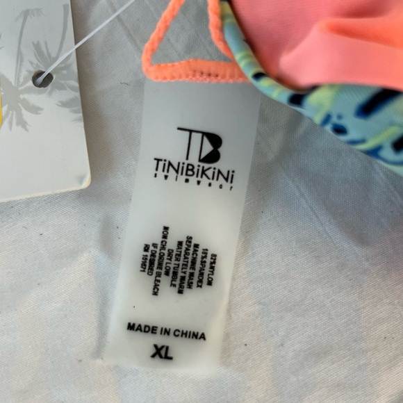 TiniBikini Tiger Lily print high neck swim top women’s size XL new with tags - Picture 7 of 11